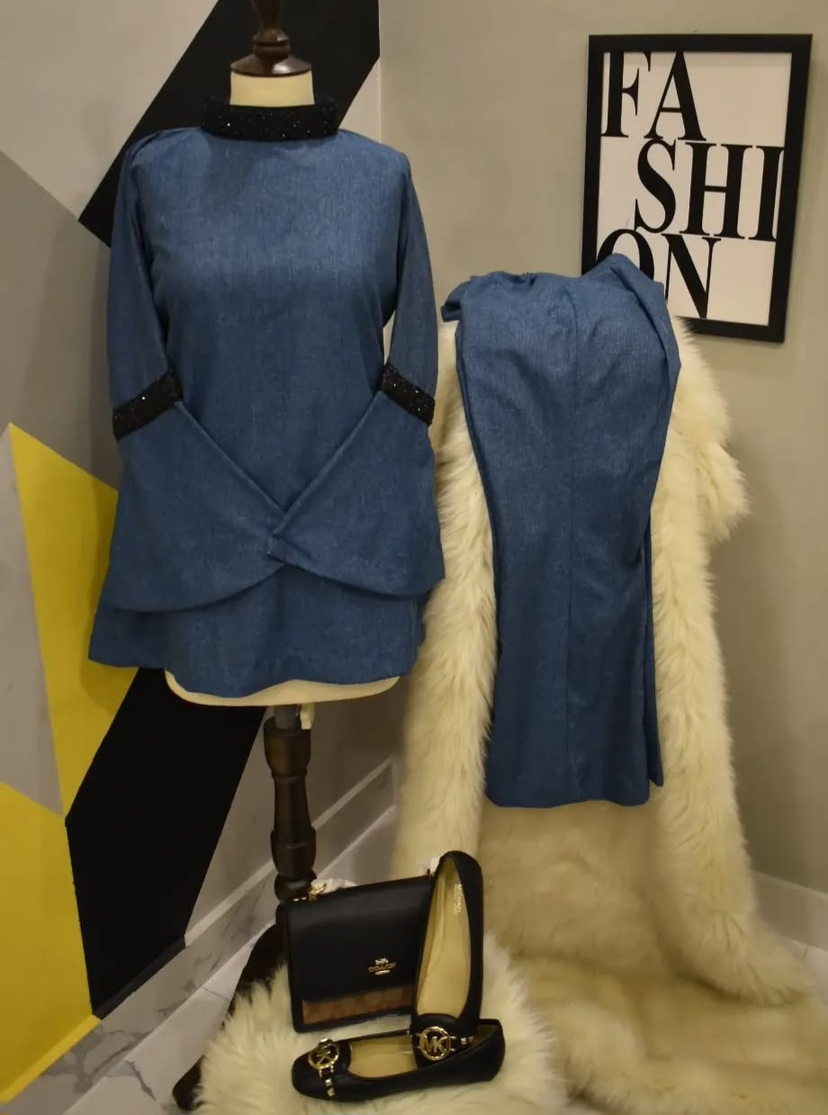 Denim Structured Set